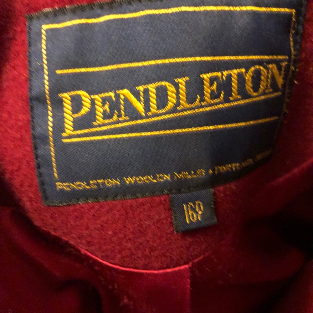 Pendleton Red Wool Pea Coat Size 16p - image 6
